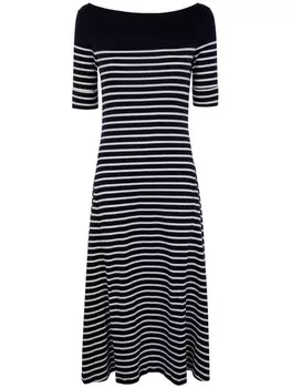 Платье миди в полоску от Lauren Ralph Lauren, синий