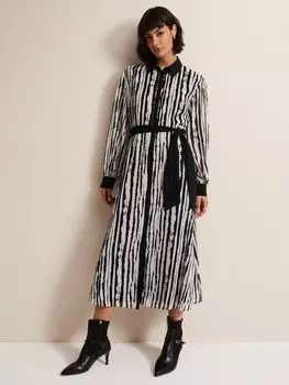 Платье миди в полоску Serena Phase Eight, черный/слоновая кость