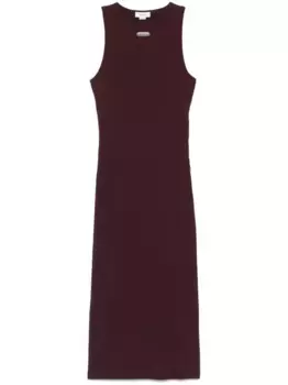 Платье миди в рубчик Alexander McQueen, красный