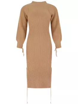 Платье миди в рубчик ANDREDAMO, нейтральный