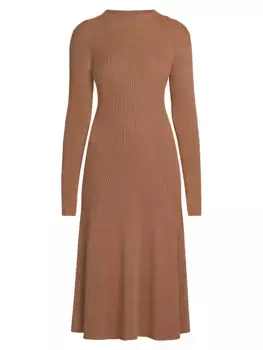 Платье миди в рубчик Archivio Classico Moncler, цвет camel