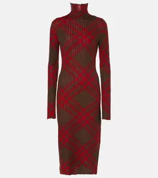 Платье миди в рубчик Burberry Check Burberry, цвет loch ip check