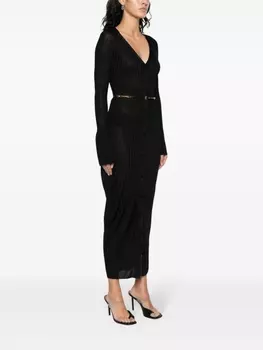 Платье миди в рубчик Elisabetta Franchi, черный