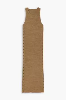 Платье миди в рубчик Felia с пуговицами PETAR PETROV, горчичный