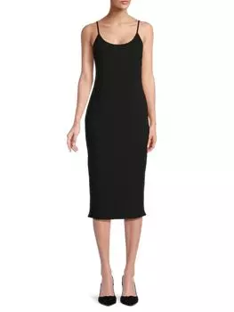 Платье-миди в рубчик-футляр Bebe, черный