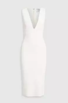 Платье миди в рубчик HERV LGER, белый