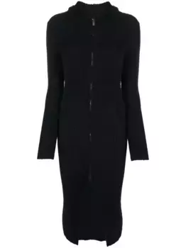 Платье миди в рубчик на молнии BLUMARINE, черный