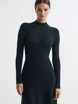 Платье миди в рубчик Petite Chrissy Reiss, бирюзовый