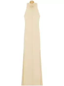 Платье миди в рубчик с вырезами Courrges, нейтральный