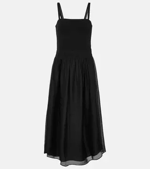 Платье миди в рубчик VINCE, черный