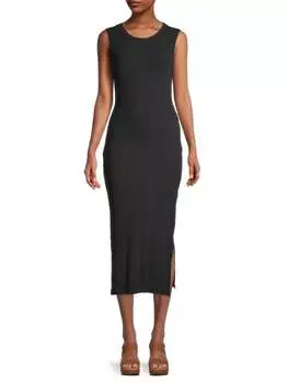 Платье миди в рубчик WeWoreWhat Black