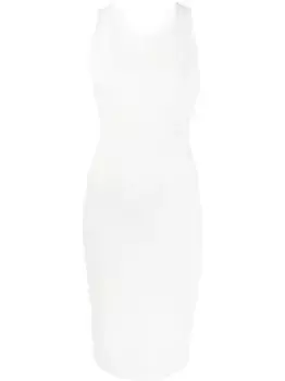 Платье миди в рубчик YVES SALOMON, белый