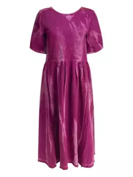 Платье миди в складку с застежкой на пряжку GANNI, розовый