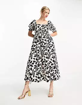 Платье миди в стиле бэби-долл Nothing's Child Ginger с абстрактным принтом