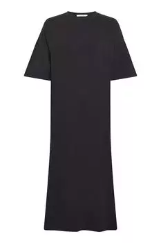 Платье миди в стиле футболки с разрезами по бокам Calvin Klein Jeans, черный