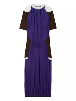 Платье миди в стиле колор-блок Tory Burch, синий