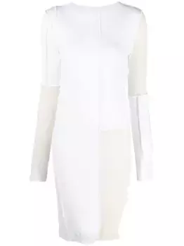 Платье миди в стиле колор-блок MM6 Maison Margiela, белый