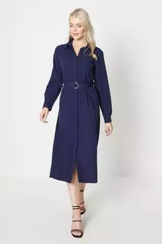 Платье миди в стиле милитари с поясом Debenhams, темно-синий