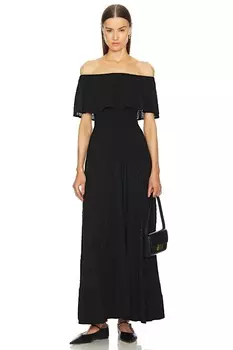 Платье миди в стиле мини-сад с люверсами Helsa, черный