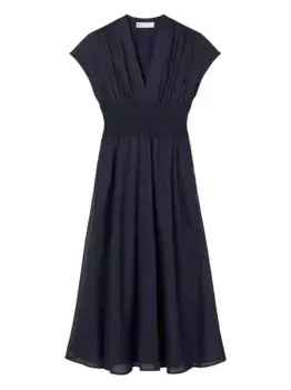 Платье миди в тонкую полоску Tory Burch, синий