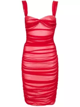 Платье миди Walter со сборками Norma Kamali, красное