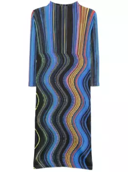 Платье миди Warp Pleats Please Issey Miyake, черный