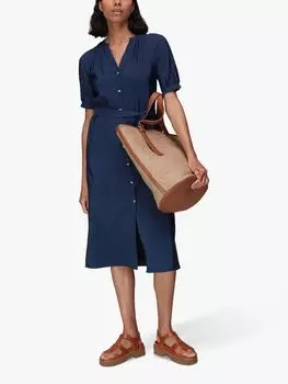 Платье миди Whistles Olivia, темно-синий