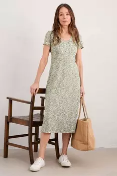 Платье миди Wildlands из джерси Seasalt Cornwall, зеленый