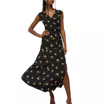 Платье-миди Wixson с цветочным принтом, цвет черный, многоцветный Veronica Beard