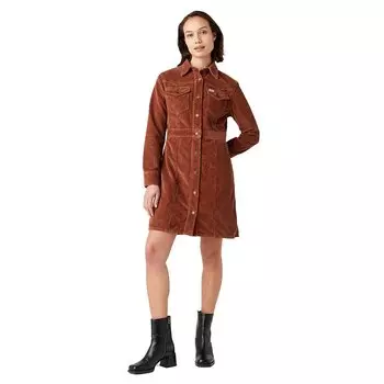 Платье миди Wrangler Slim Western Long, коричневый
