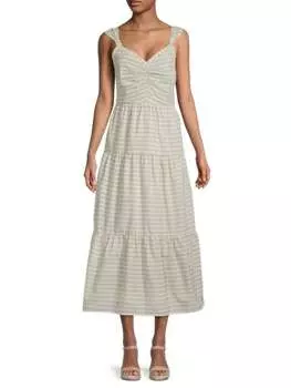 Платье - Миди Ярусное Ecru Mirren, eucalyptus