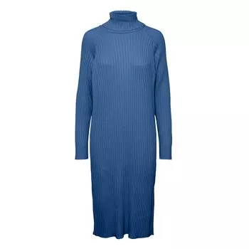 Платье миди Yas Mavi Roll Neck Long Sleeve, синий