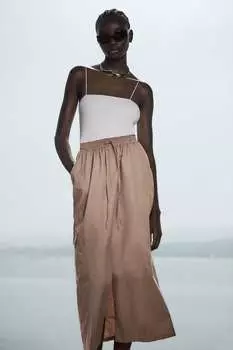 Платье миди ZARA, розовый