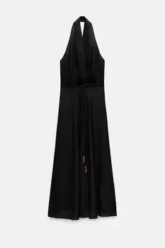 Платье - миди Zara ZW Collection Halter, черный