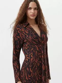 Платье миди zaria French Connection, цвет Black/Brown