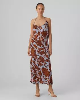 Платье миди, завязанное на шее Vero Moda, светло-синий