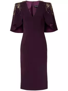 Платье миди Zeya с пайетками Jenny Packham, фиолетовый