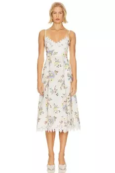 Платье миди Zimmermann Applique Picnic, цвет Blue Floral