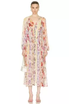 Платье миди Zimmermann Wonderland Floral, цвет Stripe Floral