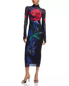 Платье мидо с воротником-стойкой AFRM Shailene, красный