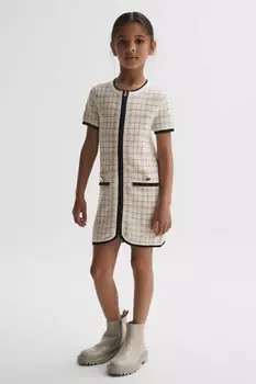 Платье Mila из твила с короткими рукавами Reiss, розовый