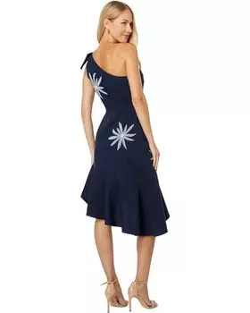 Платье MILLY Beatrice Embroidery Poplin Dress, темно-синий