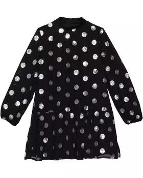 Платье MILLY MINIS Rori Dot Sequin Dress, черный