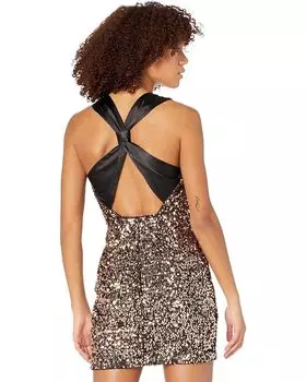 Платье MILLY Vivi Tinsel Sequin Mini Dress, золотой