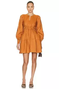 Платье мини Aje Spectral V-Neck, цвет CHESTNUT BROWN