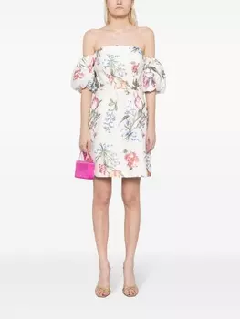 Платье мини Alex с объемными рукавами Marchesa Notte, белый