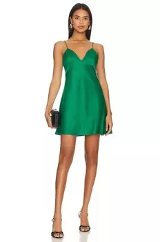 Платье мини Alice + Olivia Julietta Mini Slip Dress, цвет Emerald