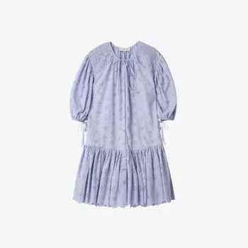 Платье мини allegra из английской вышивки с вышивкой Malina, цвет azure