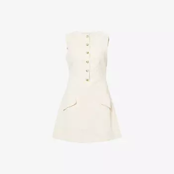 Платье мини Amy Lynn трапеция приталенное, молочный