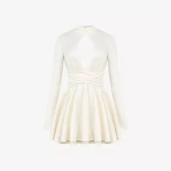 Платье мини aryana из эластичного атласа с бантом House Of Cb, белый